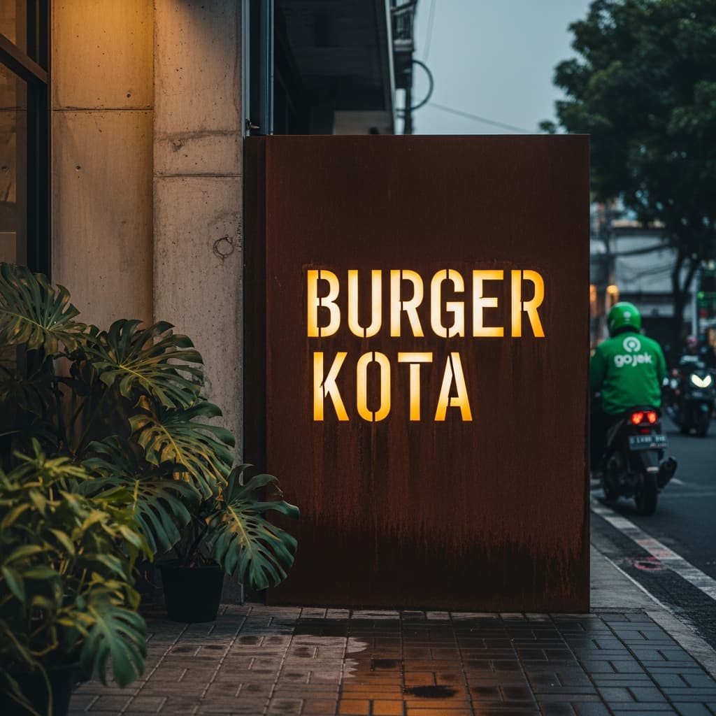 Desain signage restoran menarik